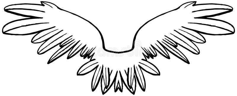 Alas simétricas blancos y negros lineares libre illustration Alas simétricas blancos y negros lineares libre illustration