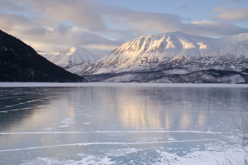 Kenai Lake Alaska frozen over during the winter. Kenai Lake Alaska frozen over during the winter