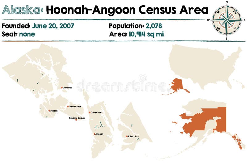 Alaska HoonahAngoon Census Area Stock Vector Illustration of