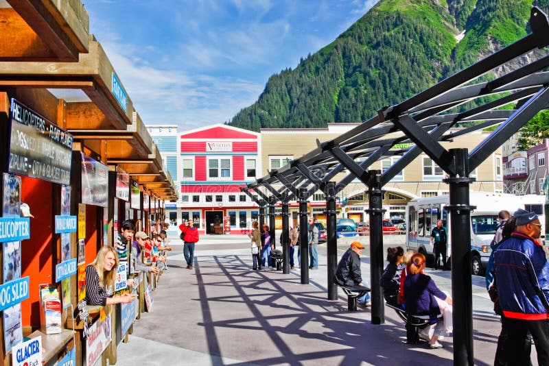 Alaska - Juneau Cruise Tour Transit Hub stock images