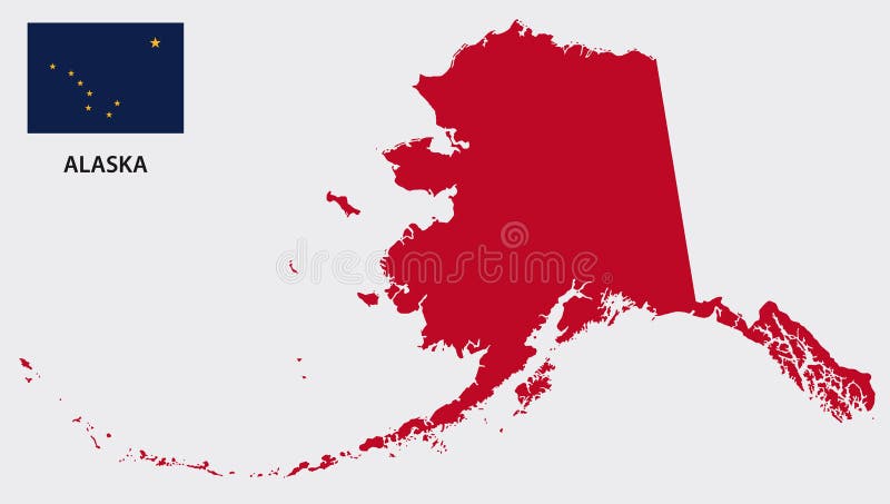 Alaska map with flag royalty free illustration