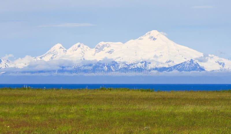 Alaska - Mount Iliamna Volcano Cook Inlet Stock Photo - Image of grass ...