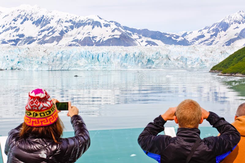 Alaska-Kreuzfahrt-Erinnerungen am Hubbard-Gletscher lizenzfreie stockbilder