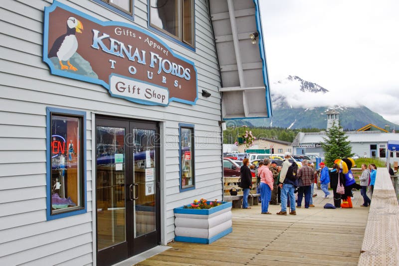 The Kenai Fjords Tours office and gift shop in Seward, Alaska. Kenai Fjords Tours, known formerly as Renown Tours, along with Major Marine Tours, are the two primary boat tour operators that take visitors thousands of people into Kenai Fjords National Park each year. Seward is a common summer cruise ship port of call, located on the Kenai Peninsula at the end of Resurrection Bay. Seward, named after former United States Secretary of State William H. Seward, who arranged the purchase of Alaska from Russia in 1867, is famous for commercial and recreational fishing, particularly halibut and salmon, outdoor recreation opportunities, including wildlife and marine mammal viewing opportunities. The Kenai Fjords Tours office and gift shop in Seward, Alaska. Kenai Fjords Tours, known formerly as Renown Tours, along with Major Marine Tours, are the two primary boat tour operators that take visitors thousands of people into Kenai Fjords National Park each year. Seward is a common summer cruise ship port of call, located on the Kenai Peninsula at the end of Resurrection Bay. Seward, named after former United States Secretary of State William H. Seward, who arranged the purchase of Alaska from Russia in 1867, is famous for commercial and recreational fishing, particularly halibut and salmon, outdoor recreation opportunities, including wildlife and marine mammal viewing opportunities.