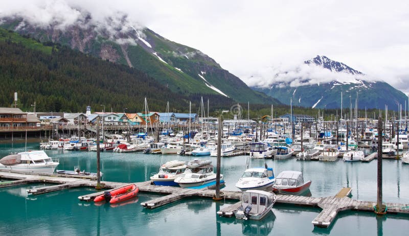 Alaska Seward Small Boat Harbor, Mountains