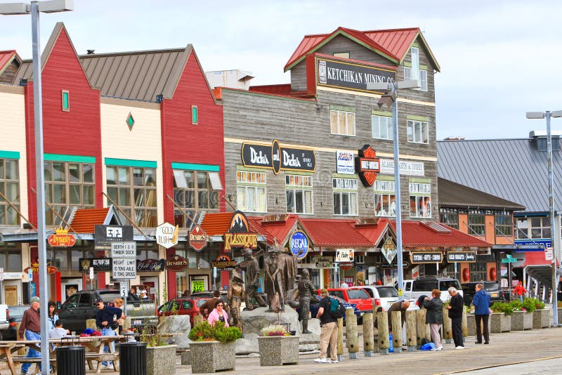 Alaska Tourist Shopping in Downtown Ketchikan