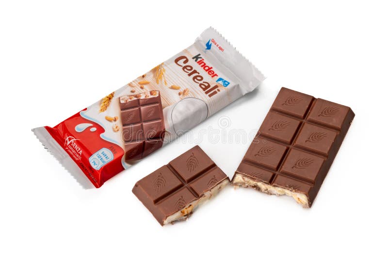 Milk Chocolate Bar Kinder Cards by Ferrero Compagny on White Background  Editorial Stock Image - Image of calorie, editorial: 194570504