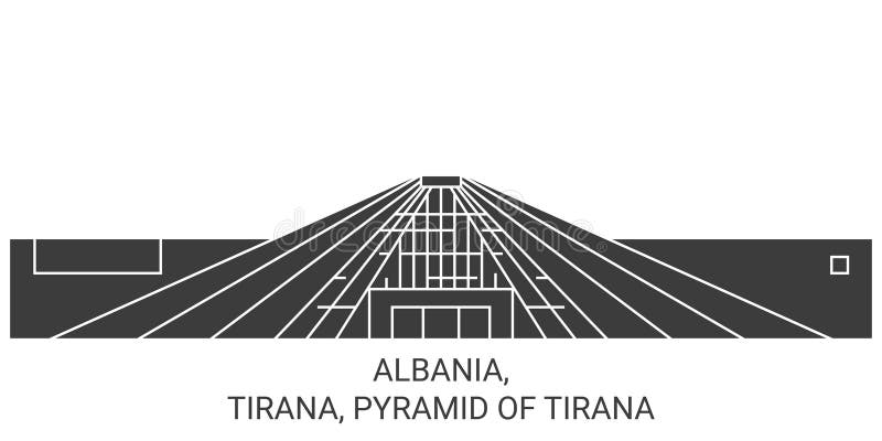 Albania, Tirana, Pyramid of Tirana Travel Landmark Vector Illustration ...