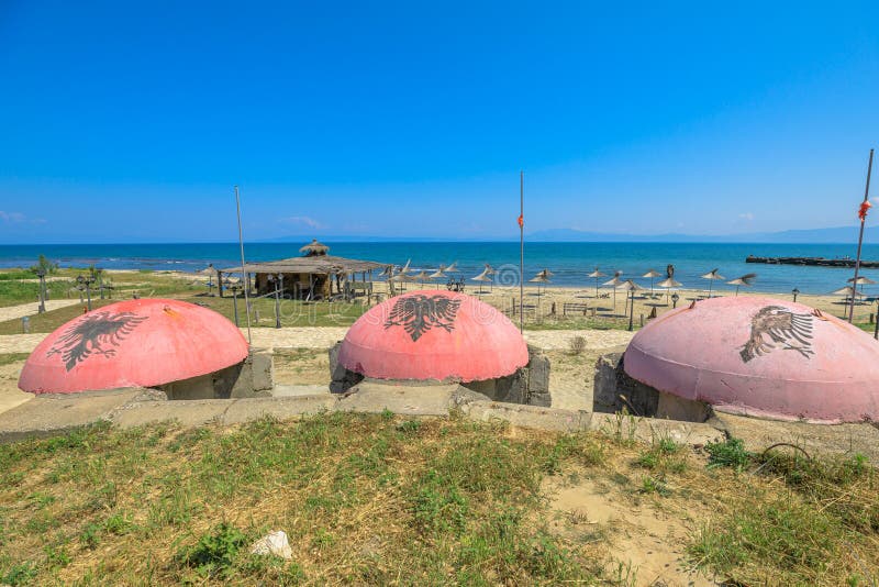Albanian Cape of Rodon bunkers of cold war. During the Communist era under the leadership of Enver Hoxha, Albania constructed a vast number of bunkers across the country as a defense strategy.