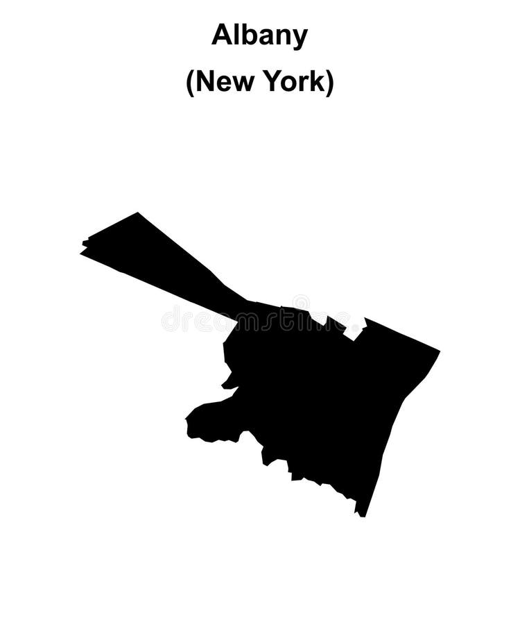 Albany outline map stock vector. Illustration