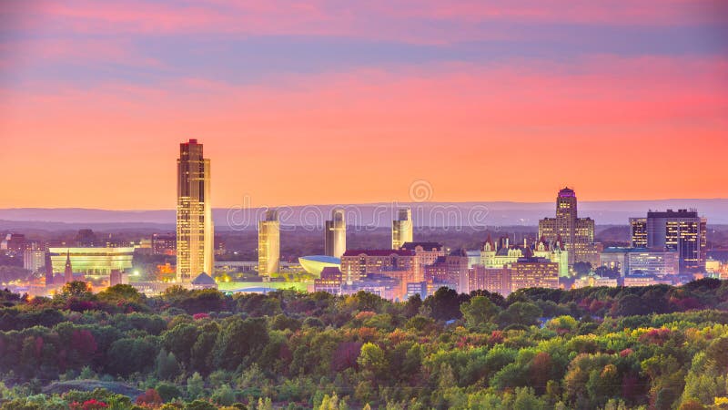Albany, Нью-Йорк, горизонт США стоковые фото