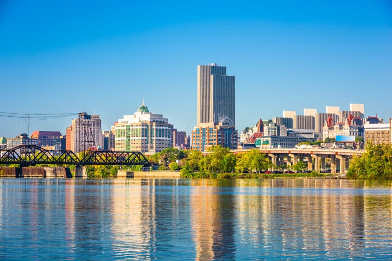 Albany, Нью-Йорк, городской пейзаж США стоковое изображение