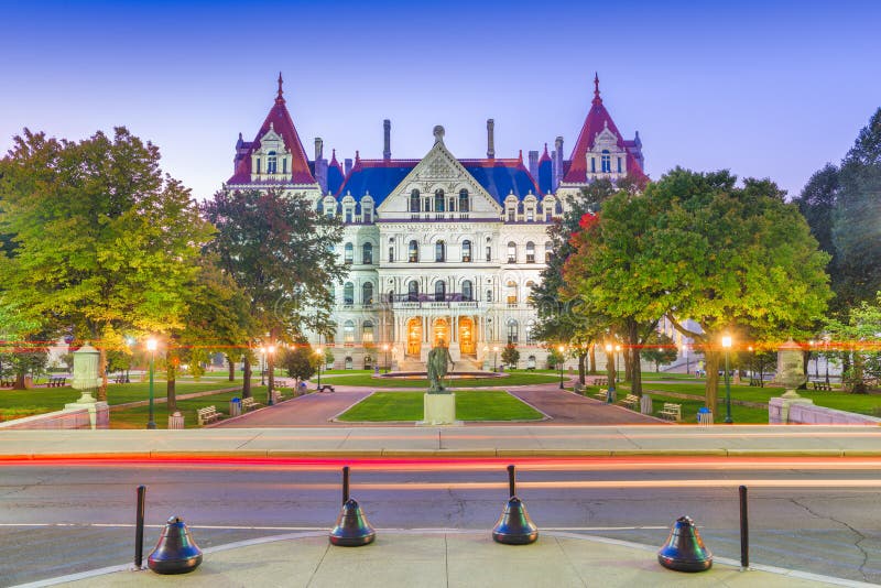 Albany, Нью-Йорк, США на капитолии штата Нью-Йорк стоковое фото