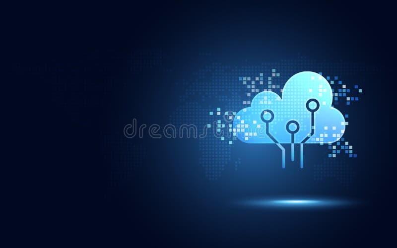 Nor albastru futurist cu design digital de transformare digitală abstract cu fundal tehnologic nou abstract. inteligență artificia royalty free illustration