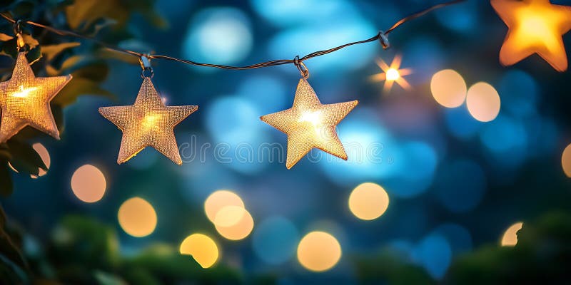 Albastru intens neclar al unui cer de noapte cu lumini strălucitoare royalty free illustration