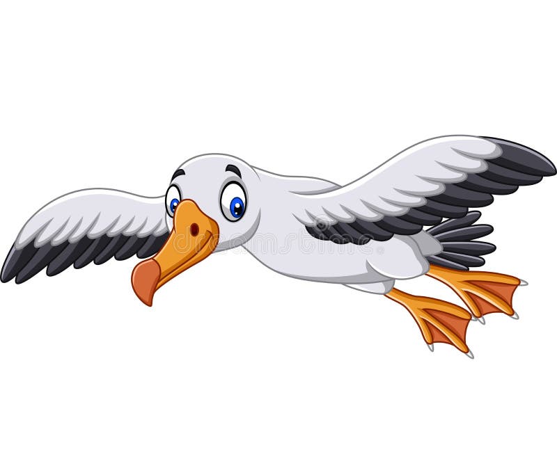 Albatros cartofor zburător vector illustration