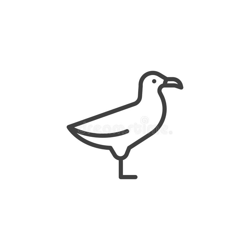 Albatross bird line icon stock vector. Illustration of thin - 236773019