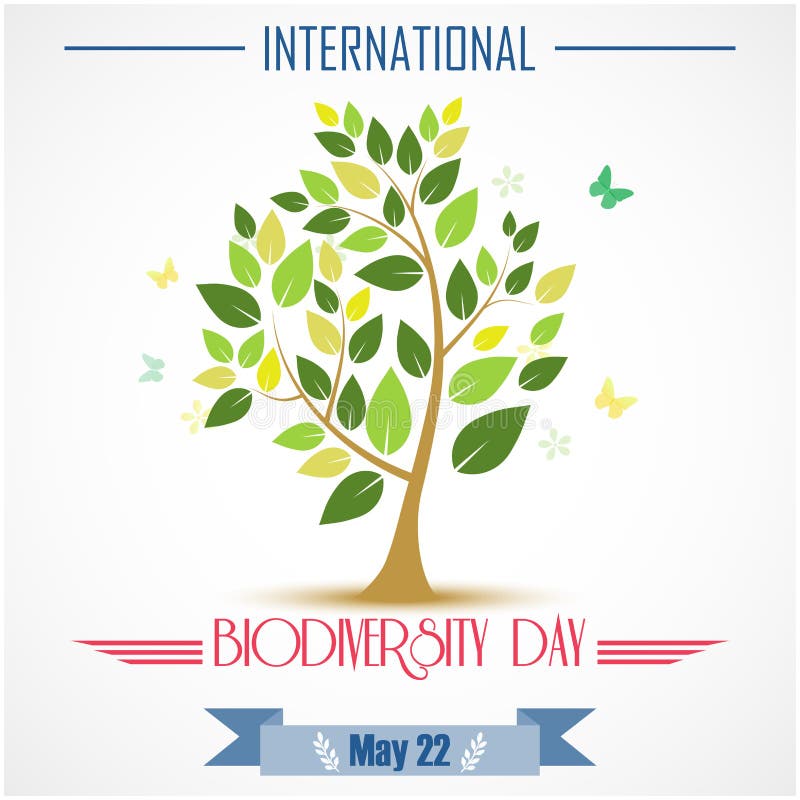 Alberi astratti per il giorno dell'internazionale di biodiversità illustrazione vettoriale Alberi astratti per il giorno dell'internazionale di biodiversità illustrazione vettoriale