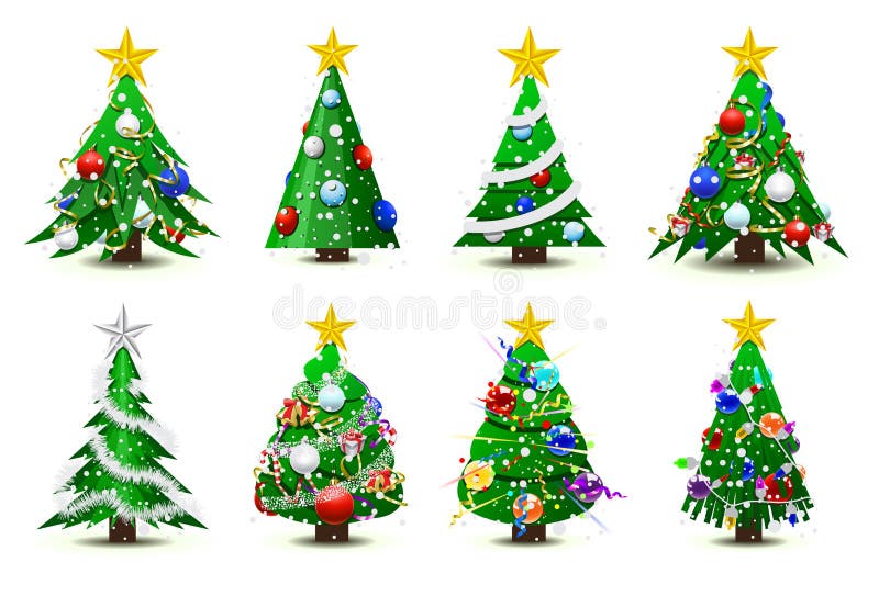 Alberi di Natale decorati illustrazione di stock Alberi di Natale decorati illustrazione di stock