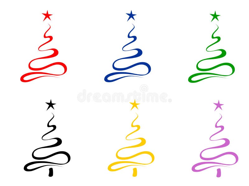 Alberi Di Natale Stilizzati Con Luci Alberi Di Natale Stilizzati Illustrazione Vettoriale - Illustrazione di