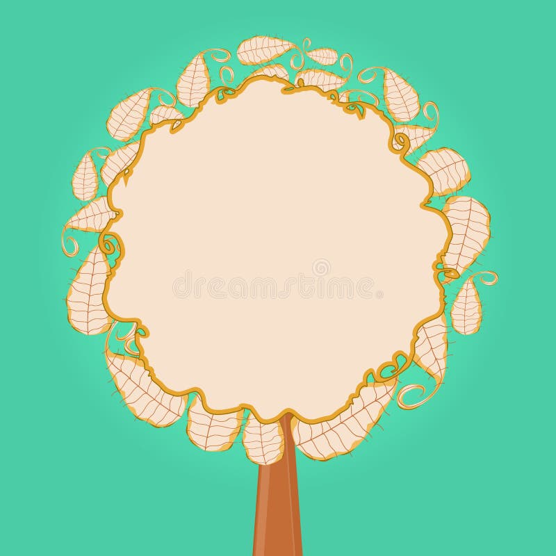 Albero astratto con la parte superiore rotonda del foglio illustrazione di stock Albero astratto con la parte superiore rotonda del foglio illustrazione di stock