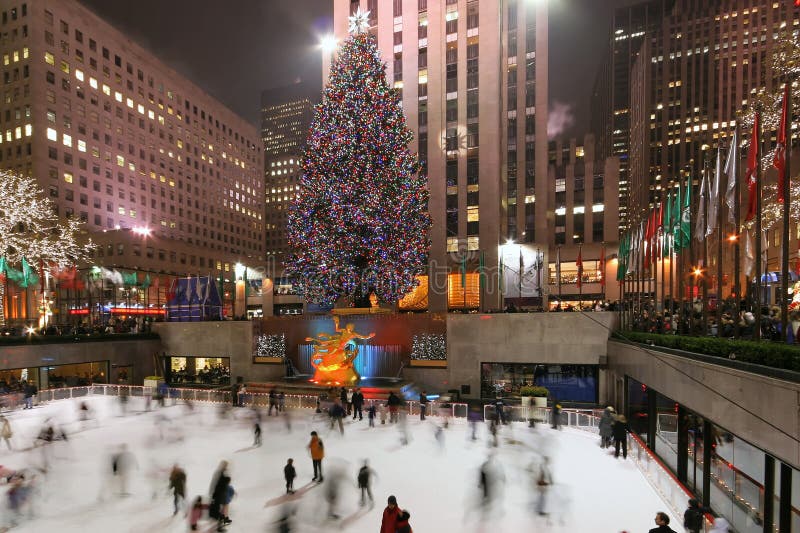 Albero concentrare del Rockefeller immagini stock libere da diritti Albero concentrare del Rockefeller immagini stock libere da diritti