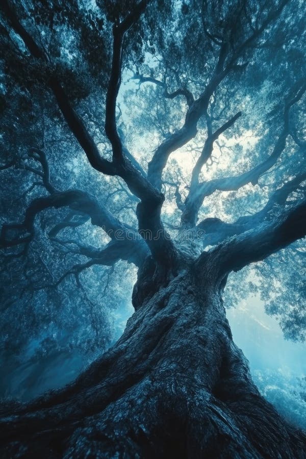 Albero della foresta con luce solare immagine stock libera da diritti