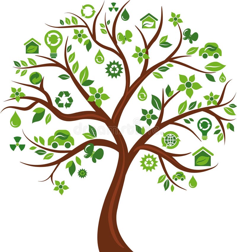 Albero delle icone di concetto di energia di Eco - 3 illustrazione vettoriale Albero delle icone di concetto di energia di Eco - 3 illustrazione vettoriale