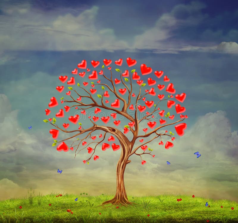 Albero di amore royalty illustrazione gratis Albero di amore royalty illustrazione gratis