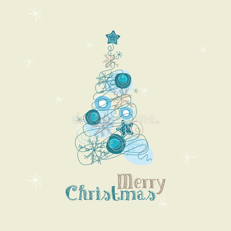 Abstract Christmas background, doodle tree, vector. Abstract Christmas background, doodle tree, vector.