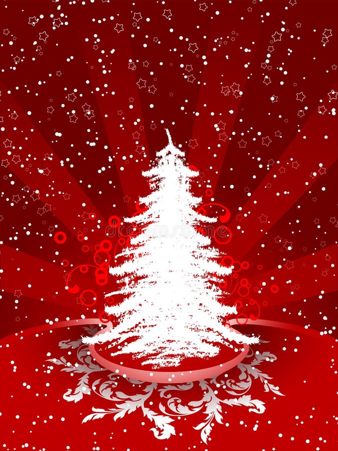 Abstract winter background with christmas tree and rays. Abstract winter background with christmas tree and rays