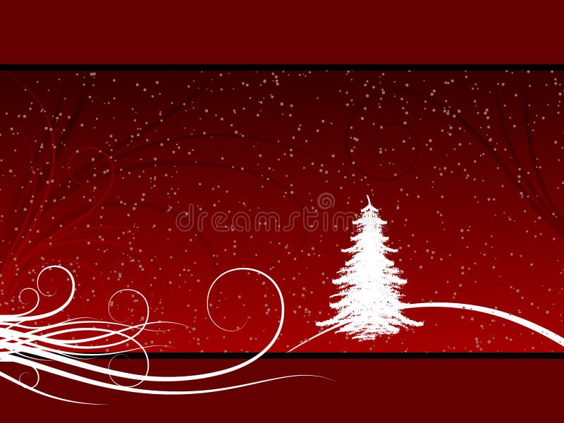 Abstract winter background with christmas tree and scrolls. Abstract winter background with christmas tree and scrolls