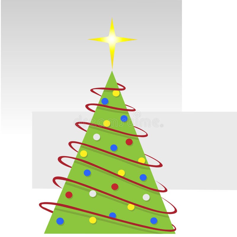 Albero di Natale allegro astratto con le ghirlande rosse illustrazione vettoriale Albero di Natale allegro astratto con le ghirlande rosse illustrazione vettoriale