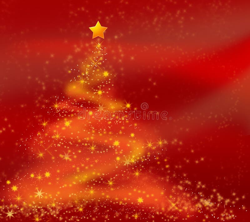 Abstract redchristmas tree made of stars and stardust. Abstract redchristmas tree made of stars and stardust