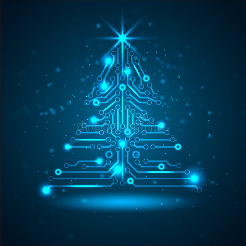 Albero di Natale astratto di tecnologia. royalty illustrazione gratis Albero di Natale astratto di tecnologia. royalty illustrazione gratis