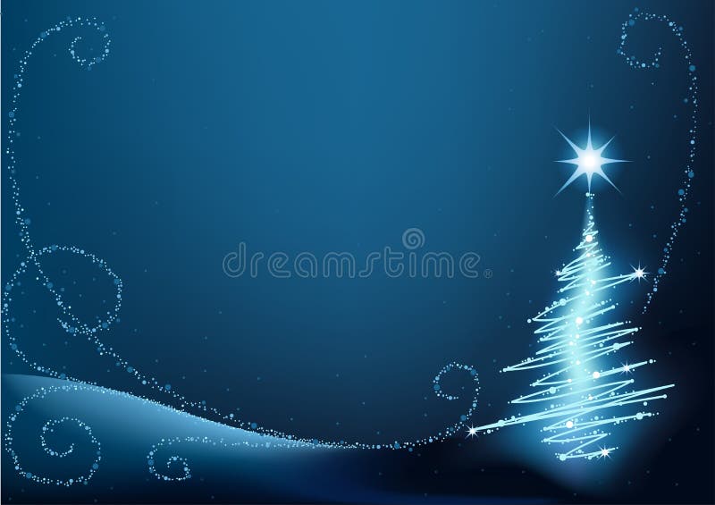 Blue Christmas Tree - High detailed vector illustration - christmas background. Blue Christmas Tree - High detailed vector illustration - christmas background