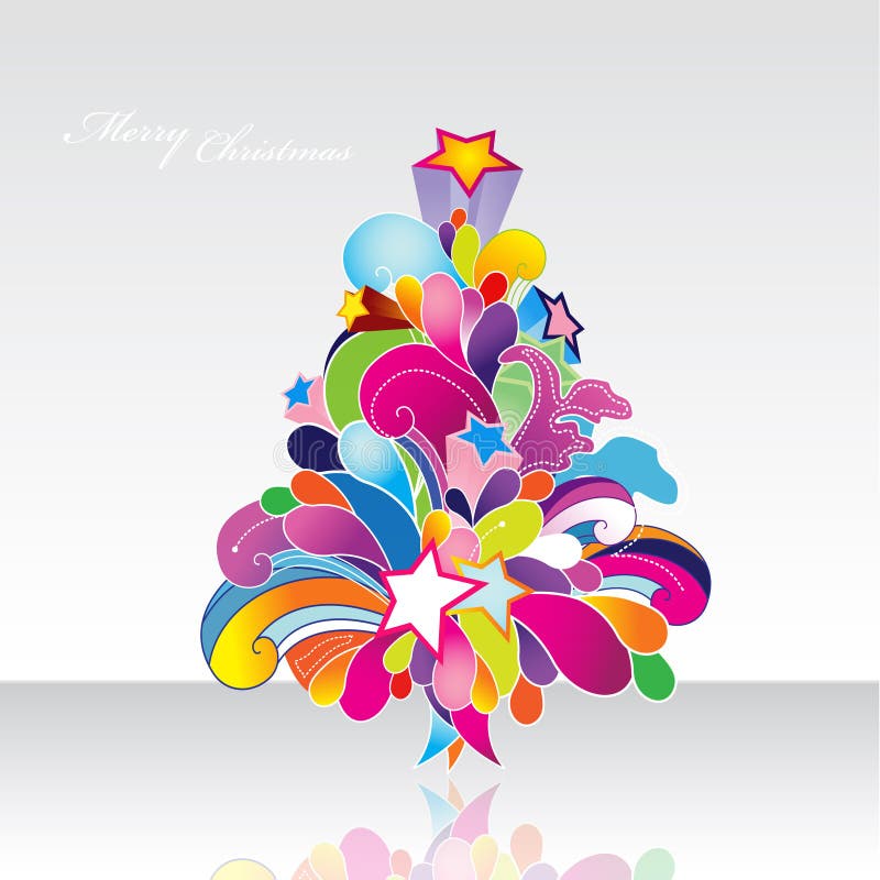 Disegno Albero Di Natale Colorato Albero di Natale colorato. illustrazione vettoriale. Illustrazione di