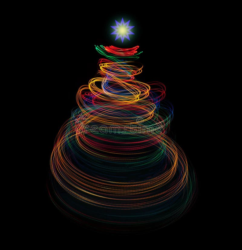 Albero di Natale con pittura leggera fotografia stock libera da diritti Albero di Natale con pittura leggera fotografia stock libera da diritti
