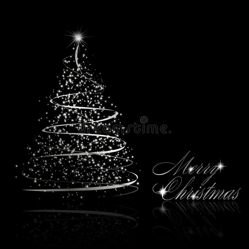 Abstract silver christmas tree on black background. Vector eps10 illustration. Abstract silver christmas tree on black background. Vector eps10 illustration
