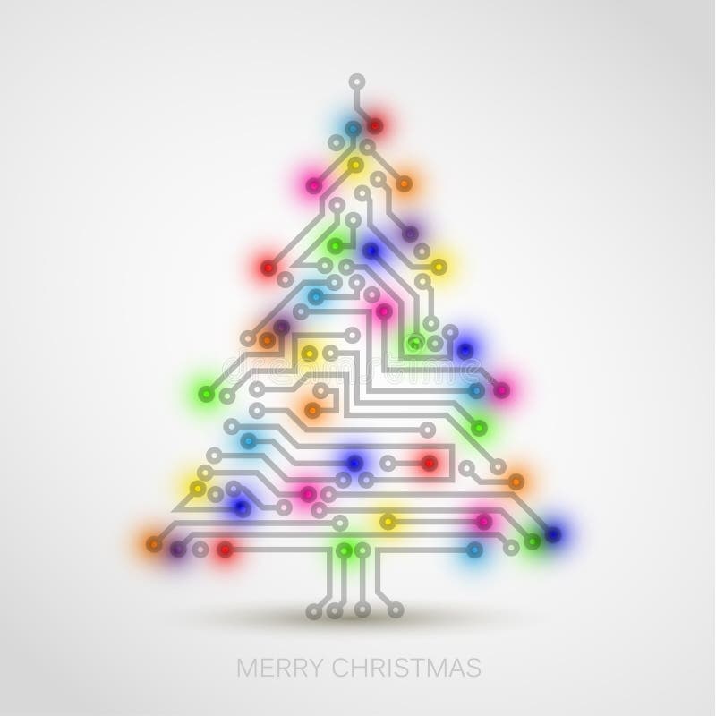 albero di Natale dal circuito elettronico digitale illustrazione di stock albero di Natale dal circuito elettronico digitale illustrazione di stock