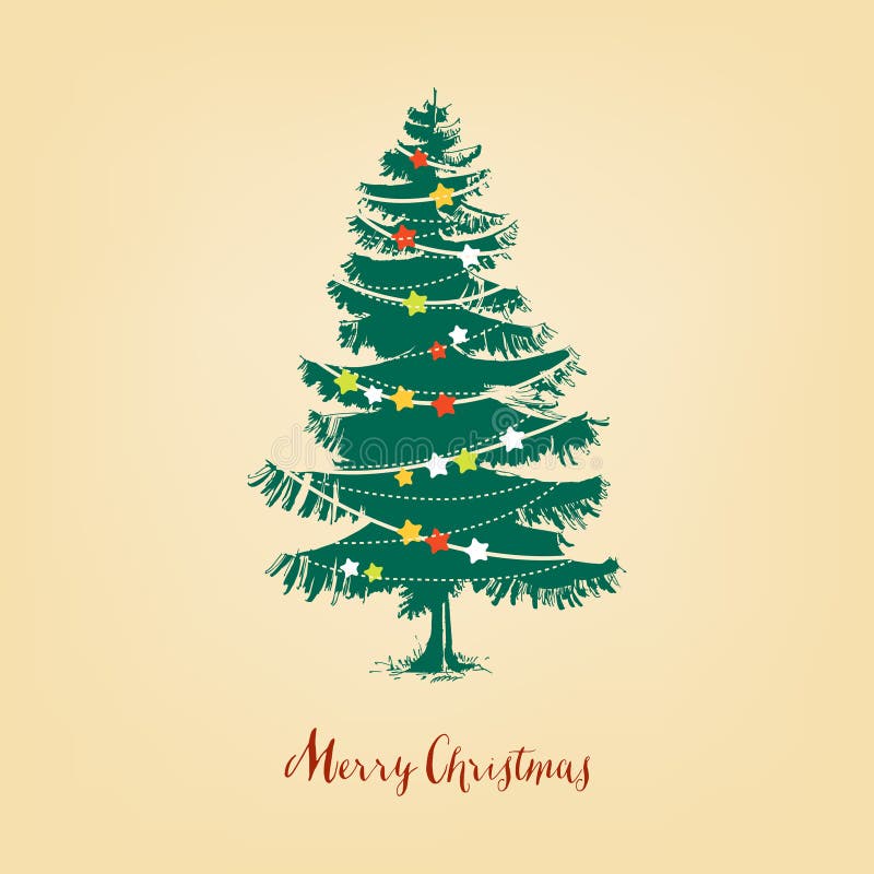 Albero di Natale decorato royalty illustrazione gratis