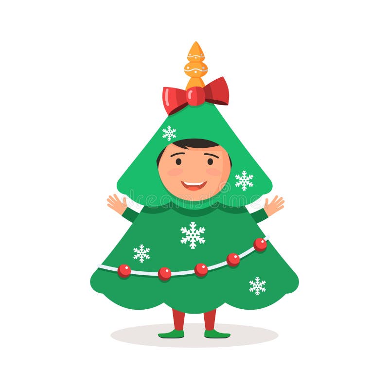 Albero di Natale del costume del bambino royalty illustrazione gratis Albero di Natale del costume del bambino royalty illustrazione gratis