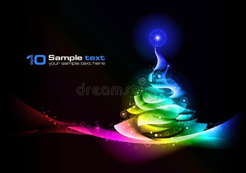 Albero di Natale. Disegno dell'estratto di vettore. illustrazione di stock Albero di Natale. Disegno dell'estratto di vettore. illustrazione di stock