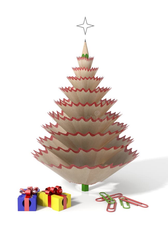 Albero di Natale fatto con una matita royalty illustrazione gratis Albero di Natale fatto con una matita royalty illustrazione gratis