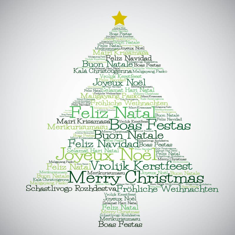 Buon Natale In 4 Lingue.Cartolina D Auguri Di Buon Natale Dal Mondo Nelle Lingue Differenti Illustrazione Di Stock Illustrazione Di Linguaggio Decorazione 81693898