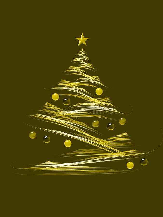 Albero di Natale giallo illustrazione di stock