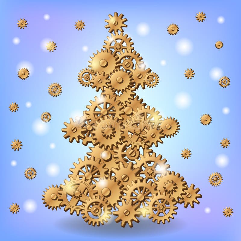 Albero di Natale meccanico illustrazione di stock