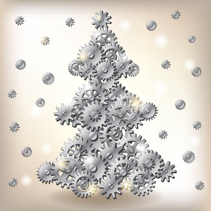 Albero di Natale meccanico illustrazione di stock