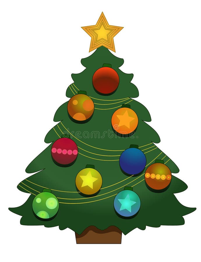 Albero di Natale su una priorità bassa bianca royalty illustrazione gratis Albero di Natale su una priorità bassa bianca royalty illustrazione gratis