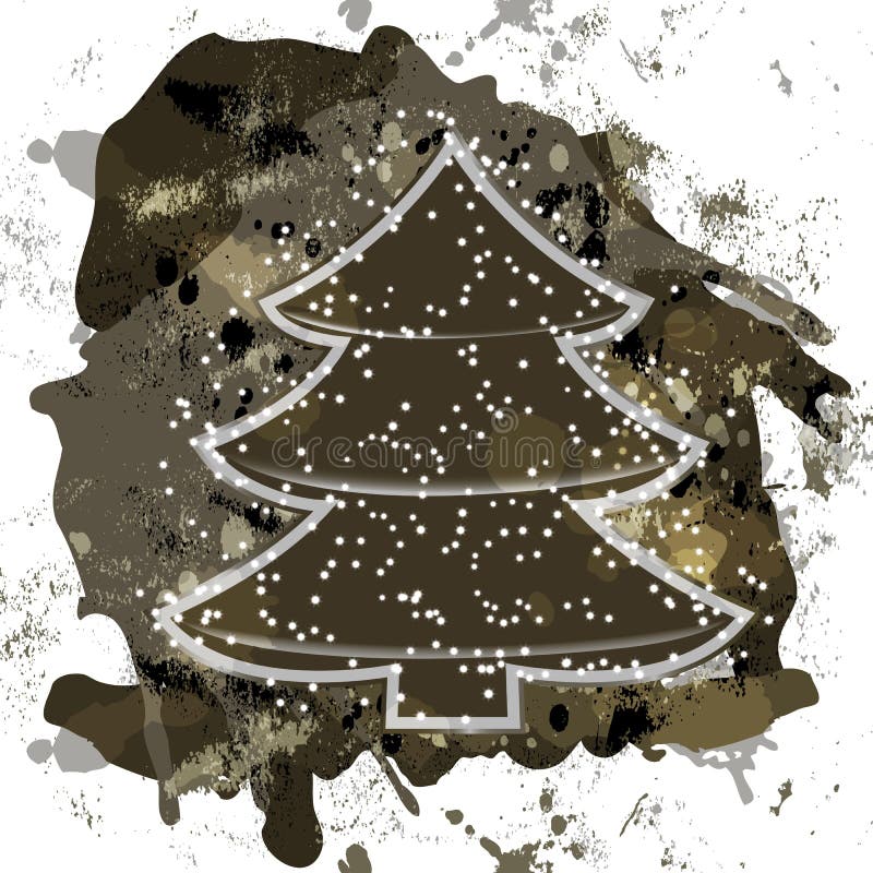 Albero di Natale sulla priorità bassa del grunge royalty illustrazione gratis Albero di Natale sulla priorità bassa del grunge royalty illustrazione gratis